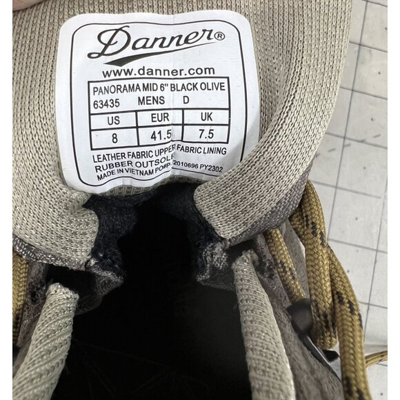 Danner Panorama Mid 6" Men’s Trail Hiking Boots Black Olive Sz. 8 New - Picture 5 of 8